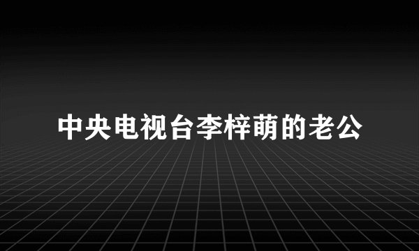 中央电视台李梓萌的老公