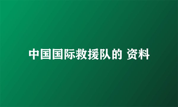 中国国际救援队的 资料