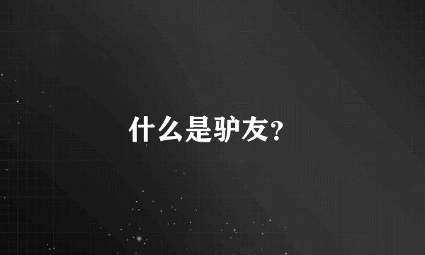 什么是驴友？