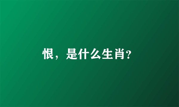 恨，是什么生肖？