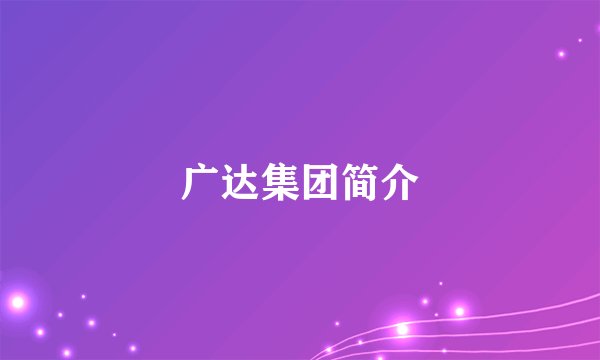 广达集团简介