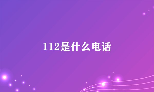 112是什么电话