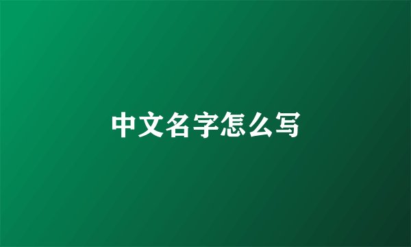 中文名字怎么写