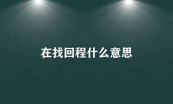 在找回程什么意思