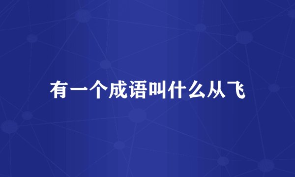有一个成语叫什么从飞