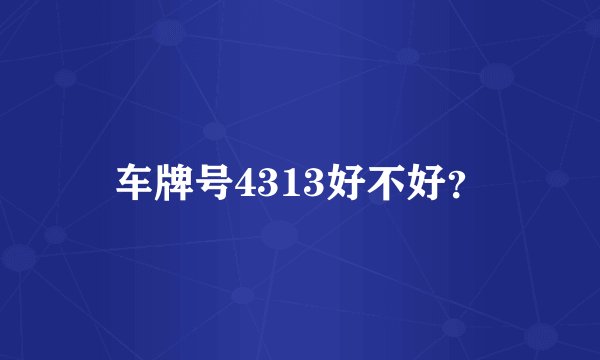车牌号4313好不好？