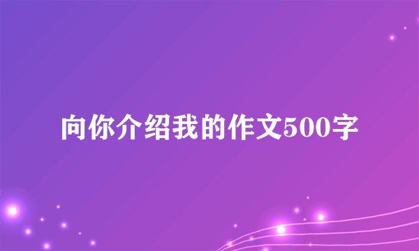 向你介绍我的作文500字