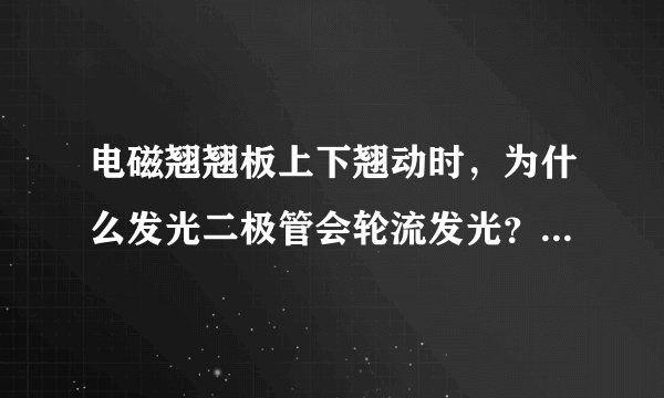 电磁翘翘板上下翘动时，为什么发光二极管会轮流发光？有解释过程 谢谢、