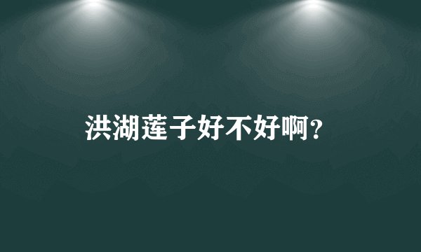 洪湖莲子好不好啊？