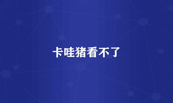 卡哇猪看不了