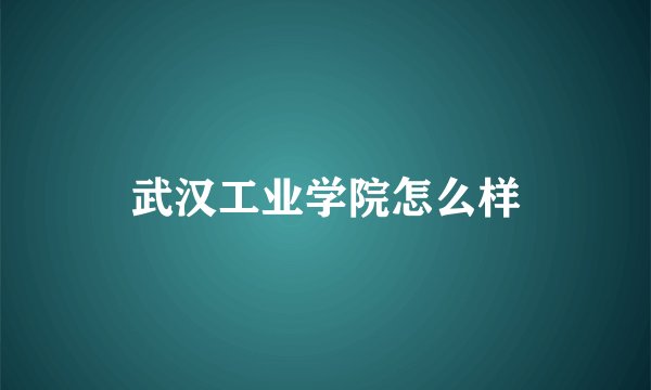 武汉工业学院怎么样