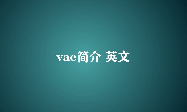 vae简介 英文