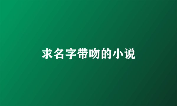 求名字带吻的小说