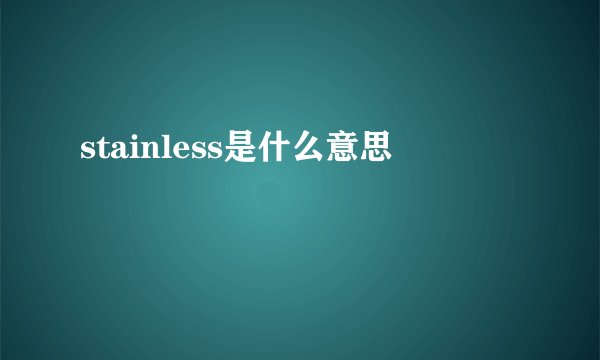 stainless是什么意思