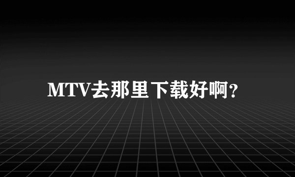 MTV去那里下载好啊？