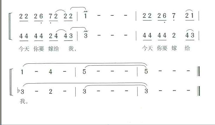 今天你要嫁给我简谱