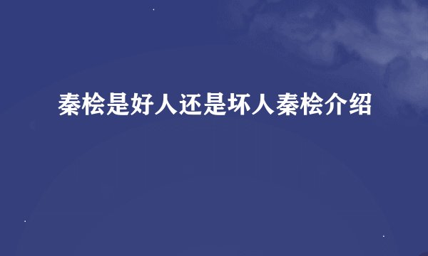 秦桧是好人还是坏人秦桧介绍