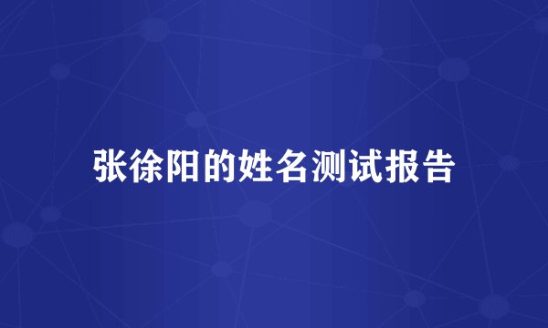 张徐阳的姓名测试报告