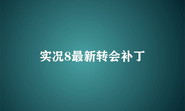 实况8最新转会补丁
