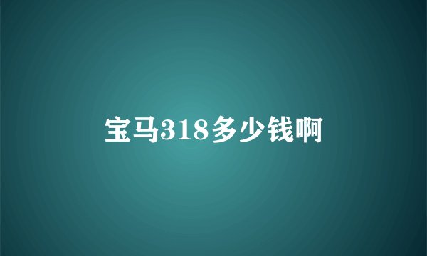 宝马318多少钱啊