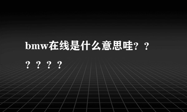 bmw在线是什么意思哇？？？？？？