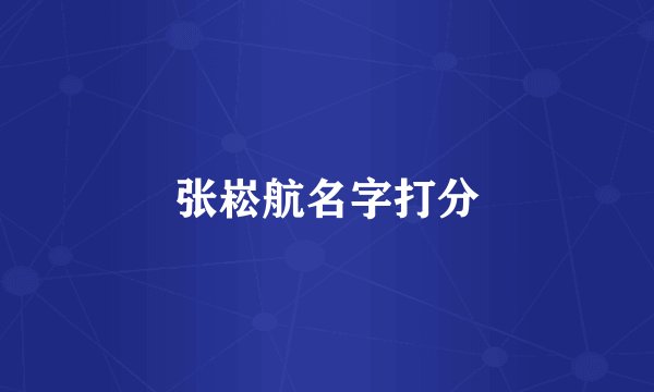 张崧航名字打分