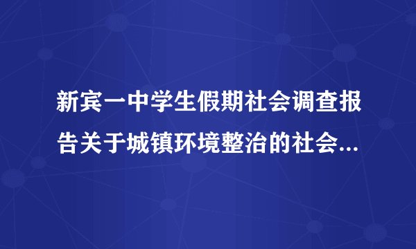新宾一中学生假期社会调查报告关于城镇环境整治的社会调查报告怎么写啊