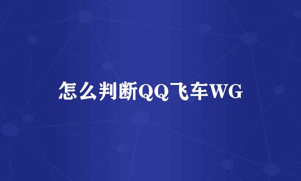 怎么判断QQ飞车WG