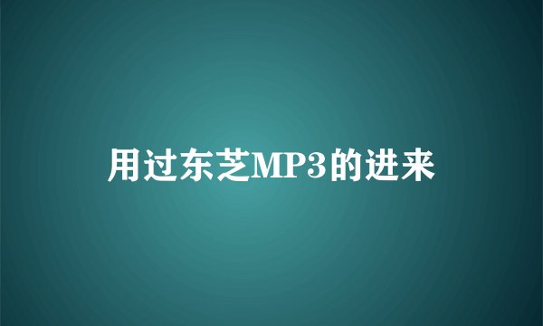 用过东芝MP3的进来