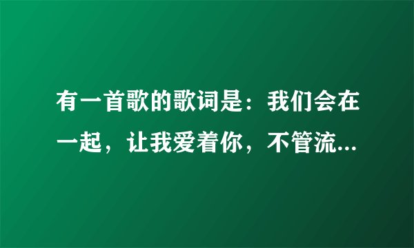 有一首歌的歌词是：我们会在一起，让我爱着你，不管流言蜚语，我会保护你。这首歌的名字叫什么？