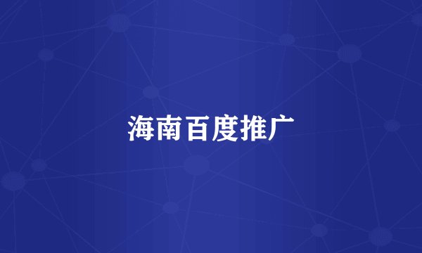 海南百度推广