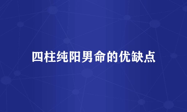 四柱纯阳男命的优缺点