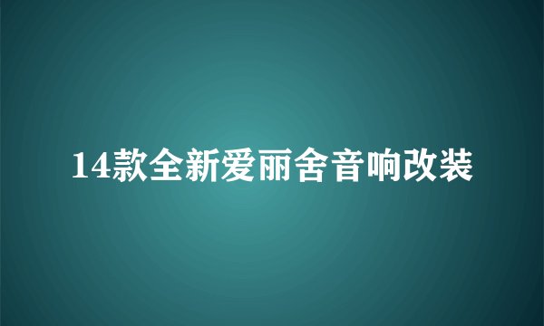 14款全新爱丽舍音响改装