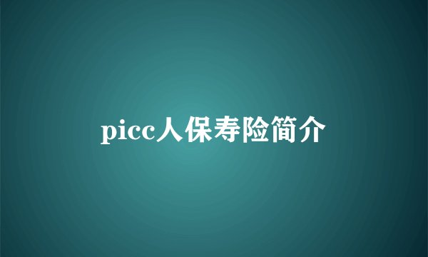 picc人保寿险简介