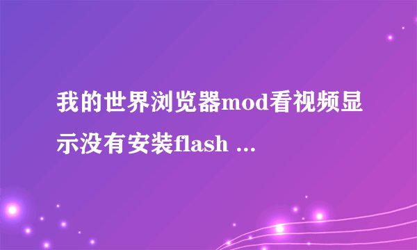 我的世界浏览器mod看视频显示没有安装flash player怎么办