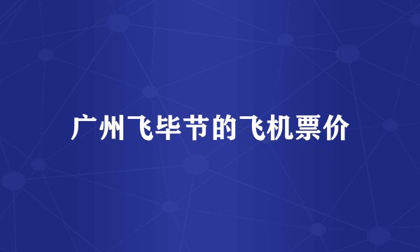 广州飞毕节的飞机票价