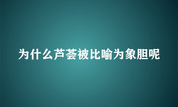 为什么芦荟被比喻为象胆呢