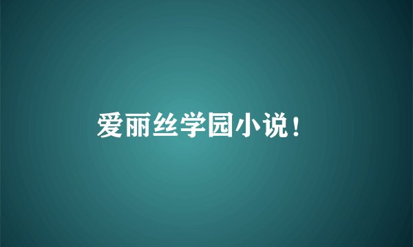 爱丽丝学园小说！
