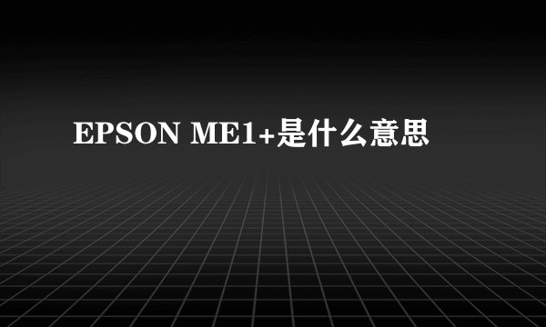 EPSON ME1+是什么意思