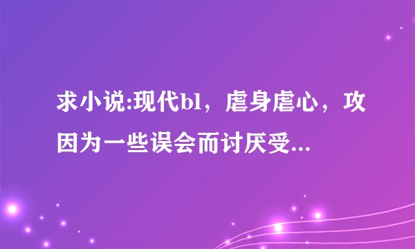 求小说:现代bl，虐身虐心，攻因为一些误会而讨厌受，但是受爱攻，非常爱。但是最后误会解开了，受却死