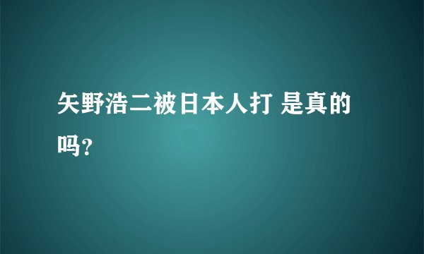 矢野浩二被日本人打 是真的吗？