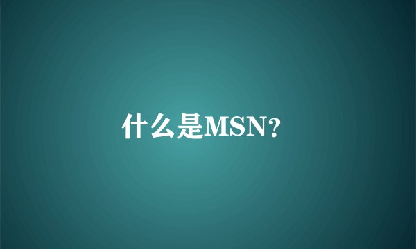 什么是MSN？