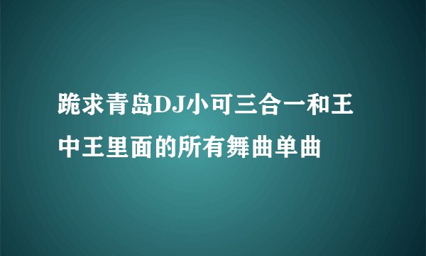 跪求青岛DJ小可三合一和王中王里面的所有舞曲单曲