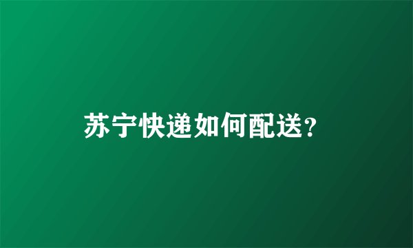 苏宁快递如何配送？