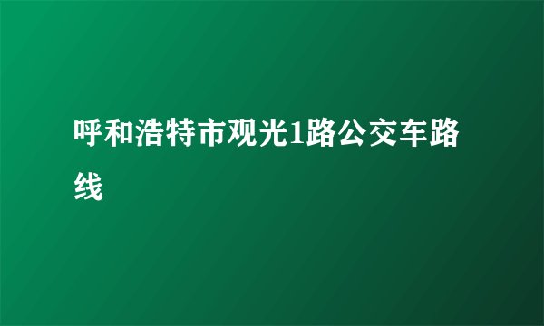 呼和浩特市观光1路公交车路线