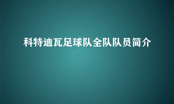 科特迪瓦足球队全队队员简介
