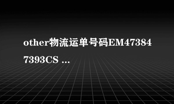 other物流运单号码EM473847393CS 怎么查？