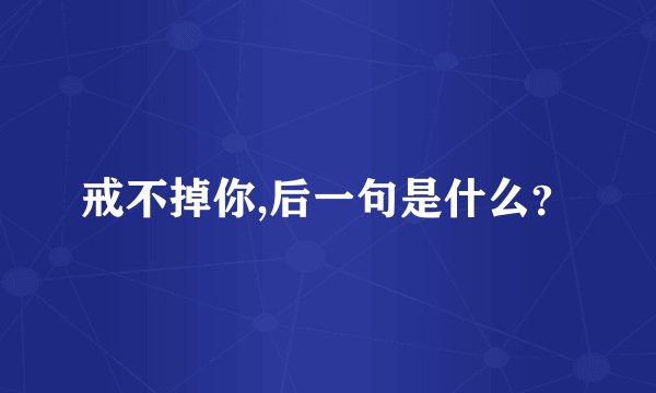 戒不掉你,后一句是什么？