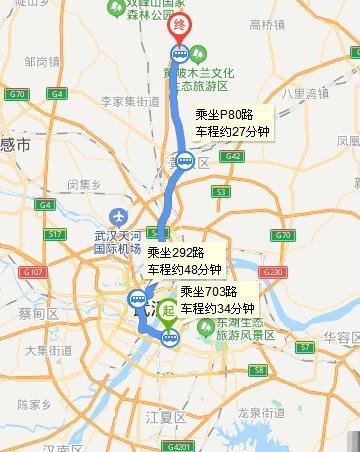 付家坡客运站到黄陂区长轩岭镇路线怎么走？