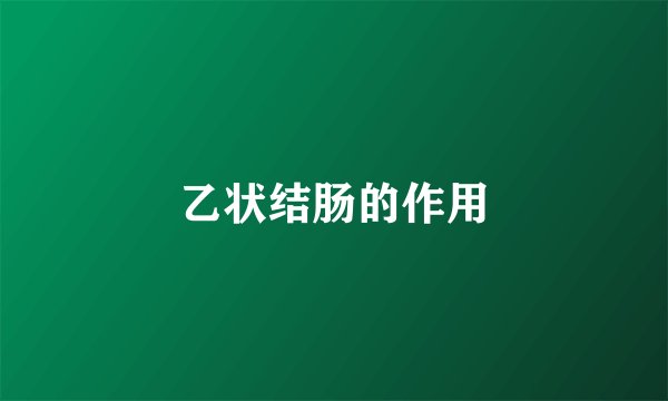 乙状结肠的作用